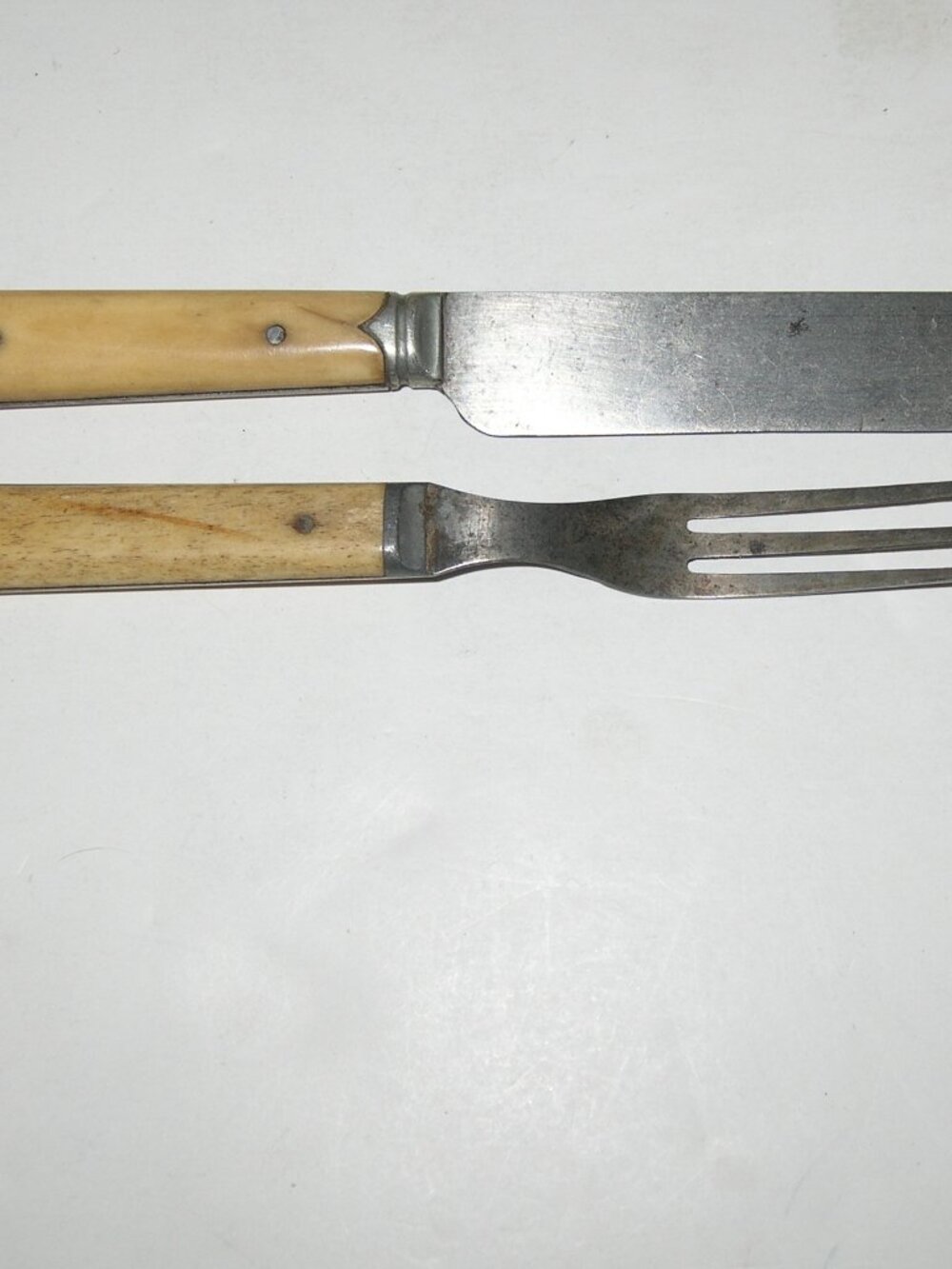Antique Landers, Frary & Clark Knife, 3 Tine Fork with Wooden Handles Nice E